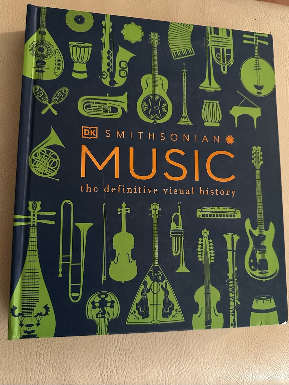 Smithsonian Music: The Definitive Visual History Navy & Lime Coffee Table Book
